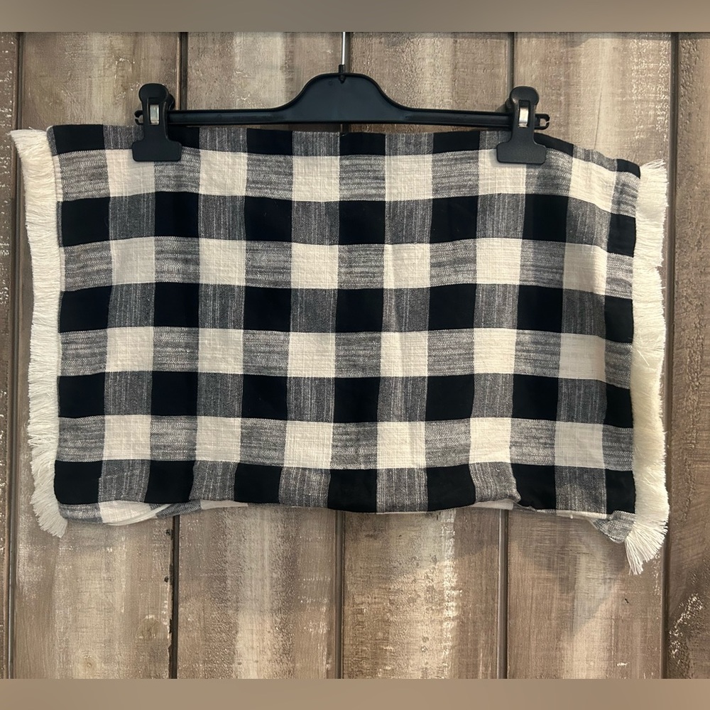Black check lumbar pillow cover